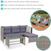 Sunnydaze Longford Patio Sectional Conversation Set – 1 Sofa and 1 Coffee Table – Thick Charcoal Cushions(Charcoal)