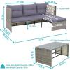 Sunnydaze Longford Patio Sectional Conversation Set – 1 Sofa and 1 Coffee Table – Thick Charcoal Cushions(Charcoal)