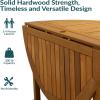 Sunnydaze Malaysian Hardwood Folding Gateleg Patio Dining Table with Teak Oil Finish – 4-Person Space-Saving Round Outdoor Table – 47.25” D x 29″ H