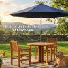 Sunnydaze Malaysian Hardwood Folding Gateleg Patio Dining Table with Teak Oil Finish – 4-Person Space-Saving Round Outdoor Table – 47.25” D x 29″ H