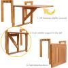 Sunnydaze Meranti Folding Balcony Patio Railing Table for 4-Inch to 8.75-Inch Railings