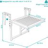Sunnydaze Meranti Folding Balcony Patio Railing Table for 4-Inch to 8.75-Inch Railings