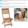 Sunnydaze Meranti Wood Outdoor Folding Patio Chairs – Set of 2 – Teak Oil Finish