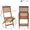 Sunnydaze Meranti Wood Outdoor Folding Patio Chairs – Set of 2 – Teak Oil Finish