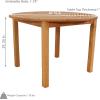 Sunnydaze Meranti Wood Round Outdoor Dining Table with Umbrella Hole – Round Patio Table – Teak Oil Finish – 42-Inch