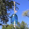 Sunnydaze Natural Melody Wind Bell – Painted Glass Wind Chime Bell for The Patio, Deck, or Porch – 7.5″ – Blue Freeze(Blue Freeze)