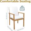 Sunnydaze Outdoor Dining Chairs Set of 2 – Rodanthe Patio Chairs with Cushions – Acacia Wood Outdoor Seating – Patio Seating – Natural Wood