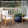 Sunnydaze Outdoor Dining Chairs Set of 2 – Rodanthe Patio Chairs with Cushions – Acacia Wood Outdoor Seating – Patio Seating – Natural Wood