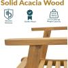 Sunnydaze Outdoor Patio Chairs Set of 2 – Hatteras Outdoor Dining Chairs for Patio – Acacia Wood Furniture Balcony Set for 2 – Natural Wood