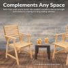Sunnydaze Outdoor Patio Chairs Set of 2 – Hatteras Outdoor Dining Chairs for Patio – Acacia Wood Furniture Balcony Set for 2 – Natural Wood
