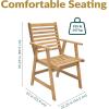 Sunnydaze Outdoor Patio Chairs Set of 2 – Hatteras Outdoor Dining Chairs for Patio – Acacia Wood Furniture Balcony Set for 2 – Natural Wood