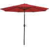 Sunnydaze Outdoor Patio Umbrella – Polyester Table Market Umbrella with Push-Button Tilt and Crank – 8 Sturdy Ribs – Catalina Beach Stripe – 9ft(Red)