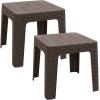 Sunnydaze Outdoor Side Table for Backyard or Front Porch – Plastic Adirondack Square End Table for Patio or Poolside – Gray – Set of 4(2)