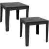 Sunnydaze Outdoor Side Table for Backyard or Front Porch – Plastic Adirondack Square End Table for Patio or Poolside – Gray – Set of 4(2)