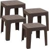 Sunnydaze Outdoor Side Table for Backyard or Front Porch – Plastic Adirondack Square End Table for Patio or Poolside – Gray – Set of 4(4)