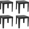 Sunnydaze Outdoor Side Table for Backyard or Front Porch – Plastic Adirondack Square End Table for Patio or Poolside – Gray – Set of 4(4)