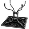 Sunnydaze Plastic Top Outdoor Dining Table – Square Folding Patio Table with Curved Iron Legs – Black – 28.75″ H