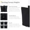 Sunnydaze Polyester Sandbag Canopy Weights – Fillable Canopy Anchors – Easy to Attach – Set of 4 – Black