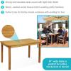 Sunnydaze Rectangular Solid Teak Outdoor Dining Table – Light Wood Stain Finish – 47-Inch