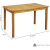 Sunnydaze Rectangular Solid Teak Outdoor Dining Table – Light Wood Stain Finish – 47-Inch