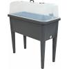Sunnydaze Self-Watering Raised Garden Bed with Cover – Includes Water Tube – Polypropylene Construction – Gray