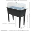 Sunnydaze Self-Watering Raised Garden Bed with Cover – Includes Water Tube – Polypropylene Construction – Gray