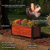 Sunnydaze Set of 2 Acacia Planter Boxes with Powder-Coated Steel Frame – 14.75″ H and 31” H – Removable Planter Bags – Brown