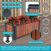 Sunnydaze Slatted Rectangular Wood Planter Box with Powder-Coated Steel Frame – 24″ Acacia Wood Planter with Removable Liner – 3.7 Gal Capacity