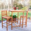 Sunnydaze Solid Teak Wood Outdoor Bar Chair – for Patio, Home Bar, or Deck – 330 lb Weight Capacity – 43 Inches H