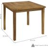 Sunnydaze Solid Teak Wood Outdoor Dining Table – Wooden Patio Table – Square – 32 Inches Long – Natural Brown Wood Stain Finish