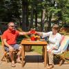 Sunnydaze Solid Teak Wood Outdoor Dining Table – Wooden Patio Table – Square – 32 Inches Long – Natural Brown Wood Stain Finish