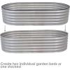 Sunnydaze Stackable Galvalume Steel Raised Garden Bed – 79″ Oval Silver