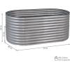 Sunnydaze Stackable Galvalume Steel Raised Garden Bed – 79″ Oval Silver