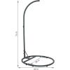 Sunnydaze Steel Egg Chair Stand with Extra-Wide Round Base – Black Powder-Coated Finish – 76 Inches H