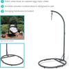 Sunnydaze Steel Egg Chair Stand with Extra-Wide Round Base – Black Powder-Coated Finish – 76 Inches H