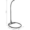 Sunnydaze Steel Egg Chair Stand with Extra-Wide Round Base – Black Powder-Coated Finish – Hardware Included -76 Inches Tall