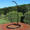 Sunnydaze Steel Egg Chair Stand with Extra-Wide Round Base – Black Powder-Coated Finish – Hardware Included -76 Inches Tall