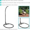 Sunnydaze Steel Egg Chair Stand with Extra-Wide Round Base – Black Powder-Coated Finish – Hardware Included -76 Inches Tall