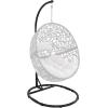 Sunnydaze Steel Egg Chair Stand with Extra-Wide Round Base – Black Powder-Coated Finish – Hardware Included -76 Inches Tall