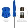 Sunnydaze Sunbrella 9-Foot Patio Umbrella with Auto Tilt and Crank – Rust Resistant Aluminum Pole(Pacific Blue)