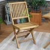 Sunnydaze Teak Furniture Chairs – Teak Outdoor Furniture – Wooden Folding Chairs for Patio – Light Wood Stain Finish – Set of 2(2)