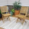 Sunnydaze Teak Furniture Chairs – Teak Outdoor Furniture – Wooden Folding Chairs for Patio – Light Wood Stain Finish – Set of 2(2)