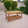 Sunnydaze Teak Outdoor Coffee Table for Patio – Coffee Table for Outside or Patio – Rectangle – 35 Inch – Meranti Wood