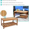 Sunnydaze Teak Outdoor Coffee Table for Patio – Coffee Table for Outside or Patio – Rectangle – 35 Inch – Meranti Wood