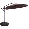 Sunnydaze 10′ Offset Cantilever Patio Umbrella – Polyester Canopy and Steel Pole – Cross-Base(Brown)