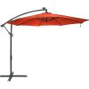 Sunnydaze 10′ Solar Offset Patio Umbrella – Solar Cantilever Umbrella Outdoor with LED Lights – Polyester Shade, Air Vent, & Cross Base(Burnt Orange)