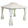 Sunnydaze 10×10 Soft Top Patio Gazebo – Outdoor Gazebo Canopy with Privacy Curtains and Screens for Backyard – Steel Frame – Cream(Cream)