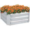 Sunnydaze 11.75″ H Raised Metal Garden Bed – Galvanized Raised Garden Bed Outdoor for Vegetables and Flowers – Silver – Square