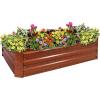 Sunnydaze 11.75″ H Raised Metal Garden Bed – Galvanized Raised Garden Bed Outdoor for Vegetables and Flowers – Woodgrain – 4′ x 3′ Rectangle