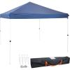 Sunnydaze 12 x 12 Foot Standard Pop Up Canopy with Carry Bag – Straight Leg Folding Outdoor Shade Shelter – Gray(Blue)
